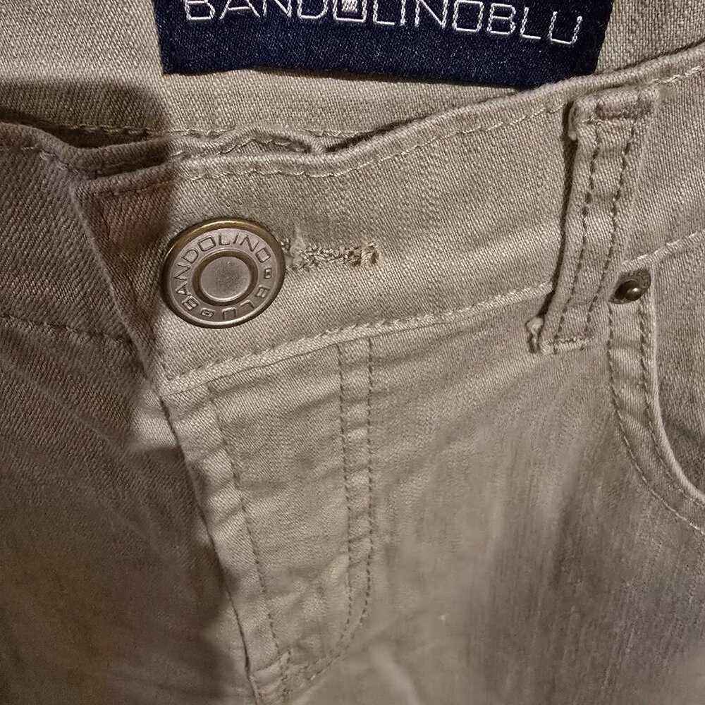 Bandolindblue Green Denim Capri's Cuffed - Picture 3 of 3